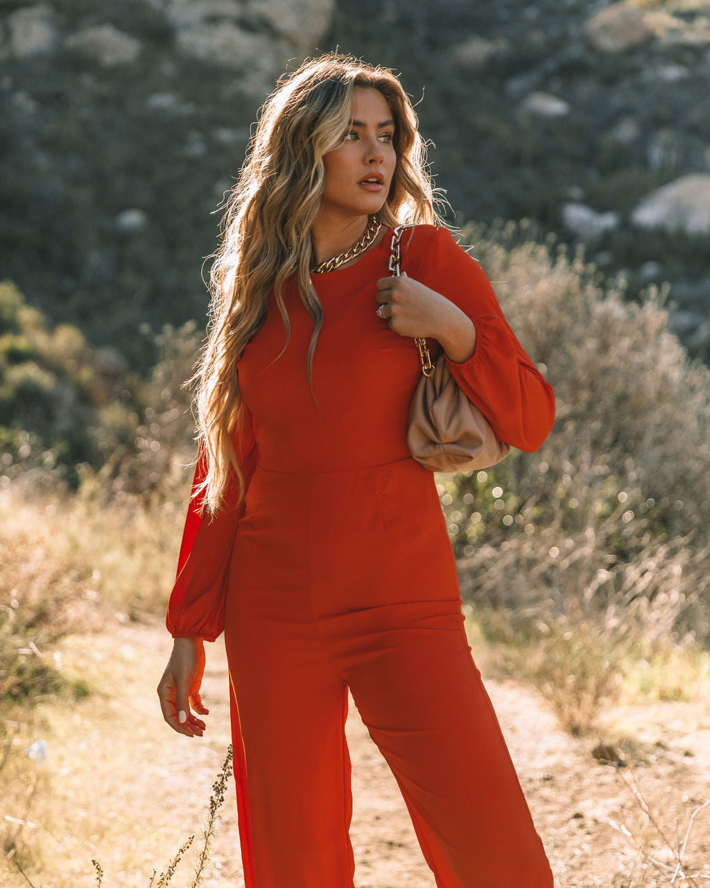 To Be Loved Jumpsuit - Rust - FINAL SALE DEE-001