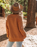 Rodney Cotton Henley Sweater - Camel Ins Street
