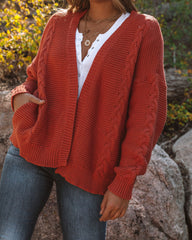 Paris Cotton Blend Pocketed Cardigan - Marsala Ins Street