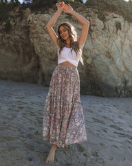 Stories We Tell Floral Tiered Maxi Skirt Ins Street