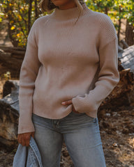 Branford Ribbed Mock Neck Knit Sweater - Taupe - FINAL SALE Insstreet