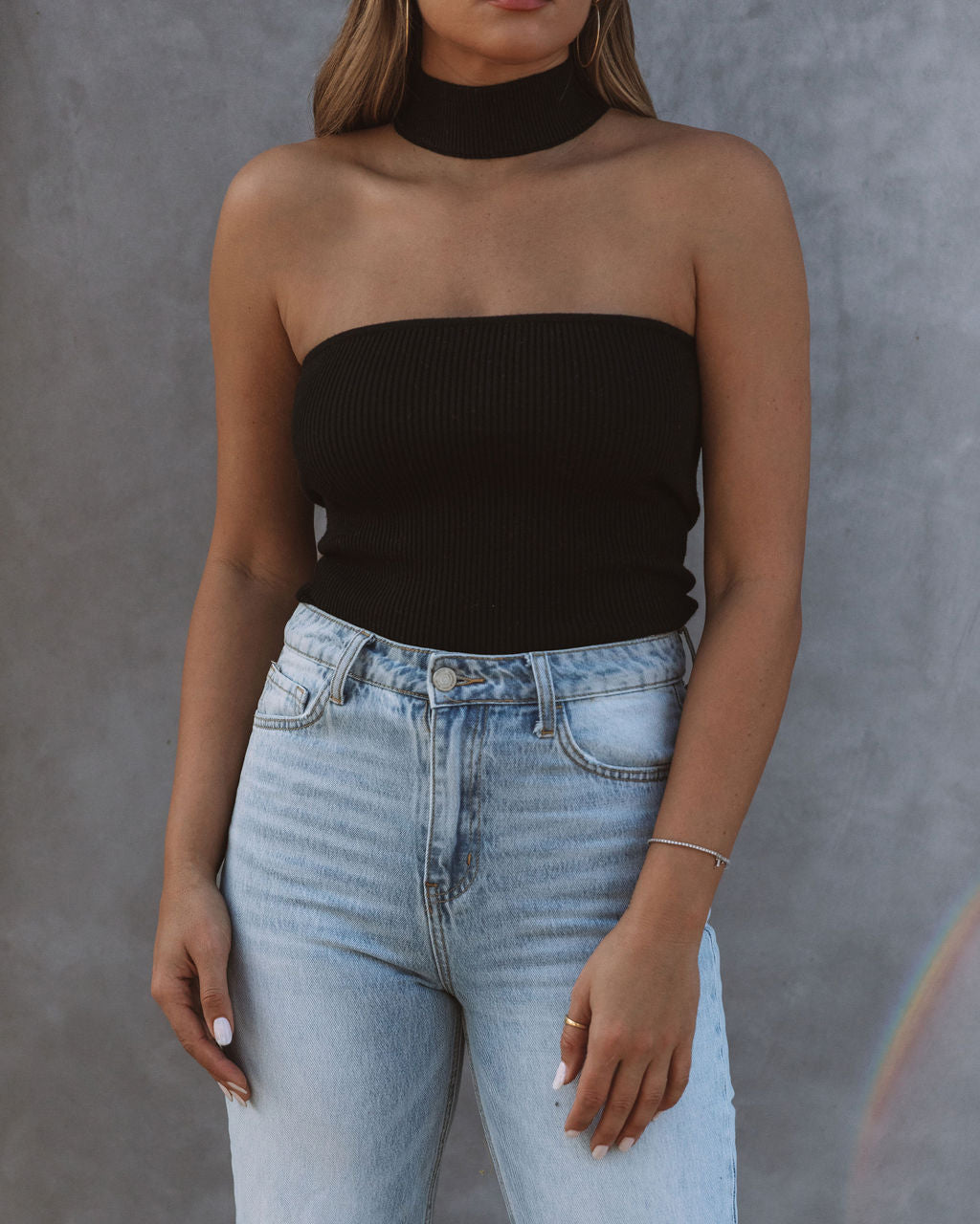 Starla Knit Choker Top - Black - FINAL SALE Ins Street