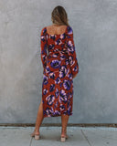 Ronin Floral Cutout Knit Midi Dress Ins Street
