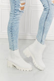 MMShoes Work For It Matte Lug Sole Chelsea Boots in White Ins Street