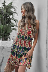 Leopard Geometric Print Dress Ins Street