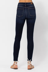 High Rise Skinny Jeans with Handsanding Ins Street