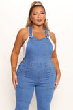 Feeling Fine Stretch Extreme Flare Overalls - Light Blue Wash Ins Street