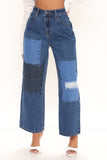 Caught In A Daydream Patchwork Ankle Jeans - Dark Wash Ins Street