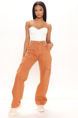 Give Me A Break Cargo Carpenter Jeans - Rust Ins Street