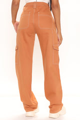 Give Me A Break Cargo Carpenter Jeans - Rust Ins Street