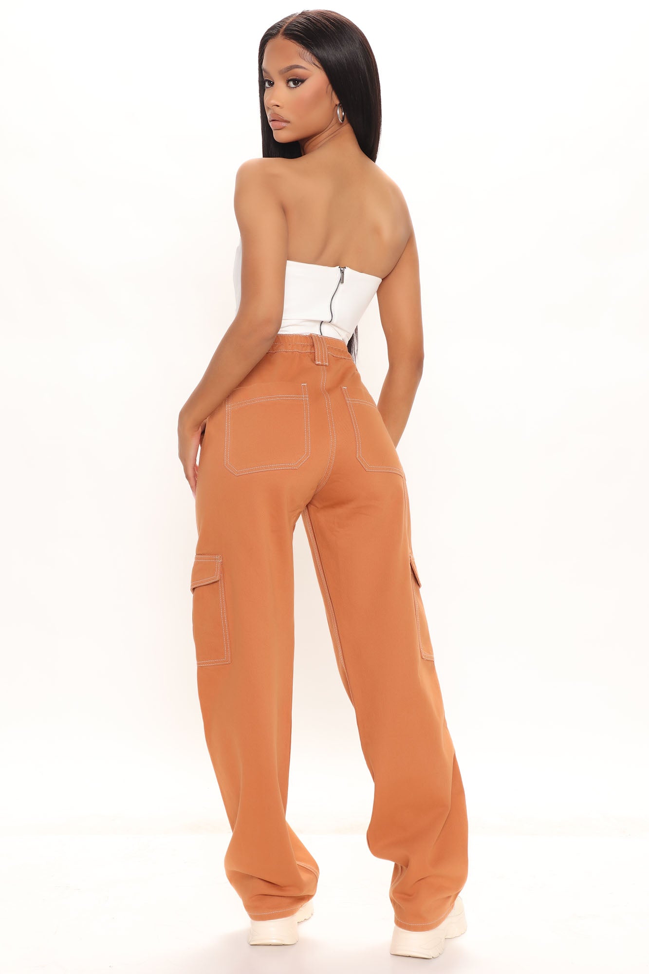 Give Me A Break Cargo Carpenter Jeans - Rust Ins Street