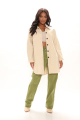 Crossover Color Straight Leg Jeans - Olive Ins Street