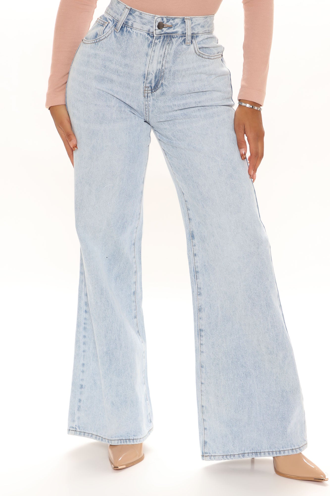 City Nights Wide Leg Jeans - Vintage Blue Wash Ins Street