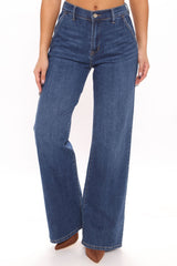 Easy Come Easy Goes Wide Leg Jeans - Dark Wash Ins Street