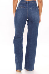 Easy Come Easy Goes Wide Leg Jeans - Dark Wash Ins Street