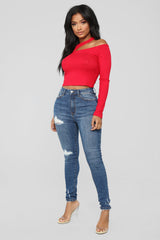 Dream Girl High Rise Skinny Jeans - Medium Blue Wash Ins Street