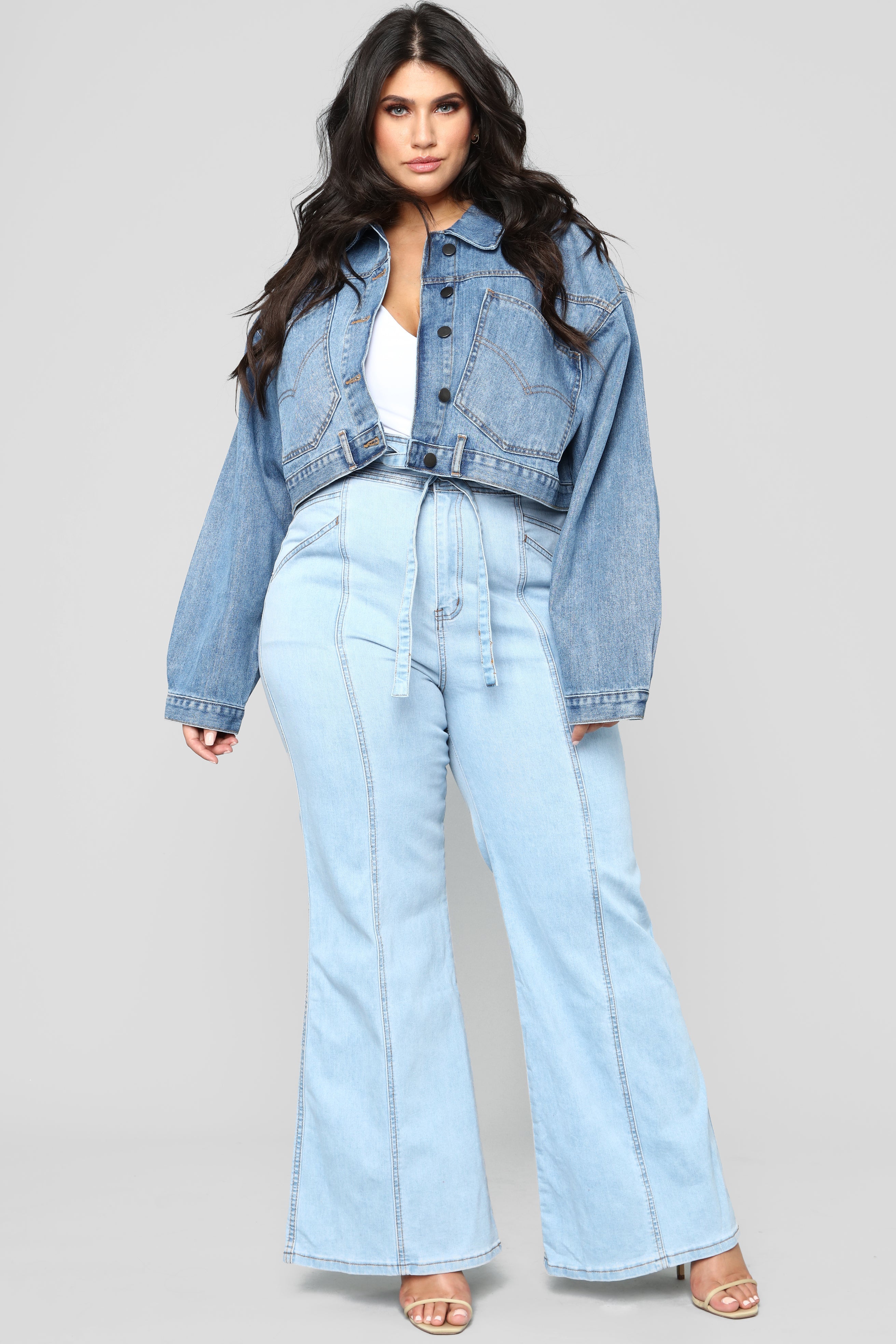 Feel the Funk Bell Bottom Jeans - Medium Blue Wash Ins Street