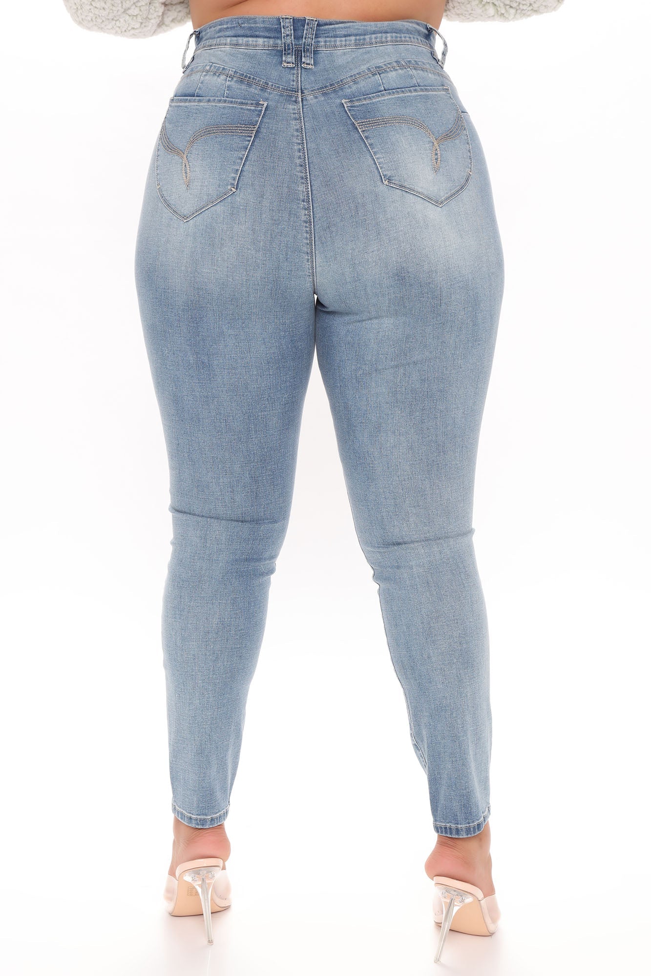 Some Type Of Way High Rise Jeans - Medium Blue Wash Ins Street