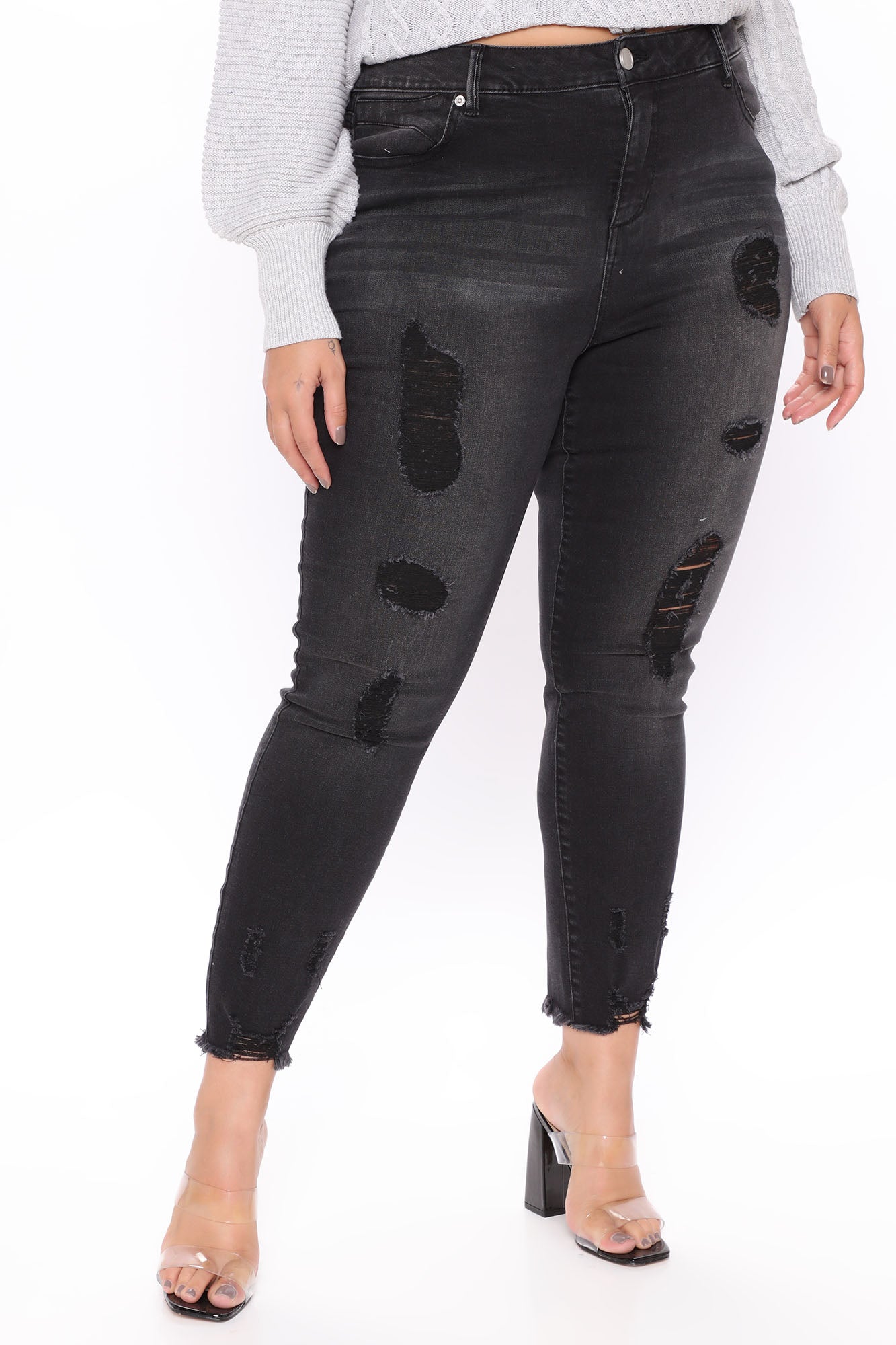 Nervous Around You Jeans - Black Wash Ins Street