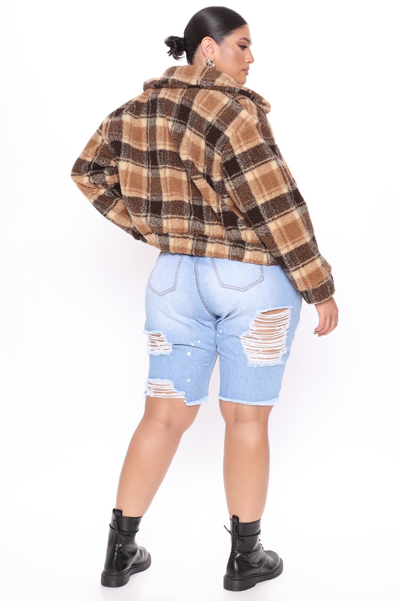 Victory Is Mine Denim Long Line Shorts - Light Blue Wash Ins Street