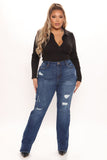 Drinks With The Girls High Rise Bootcut Jeans - Dark Wash Ins Street
