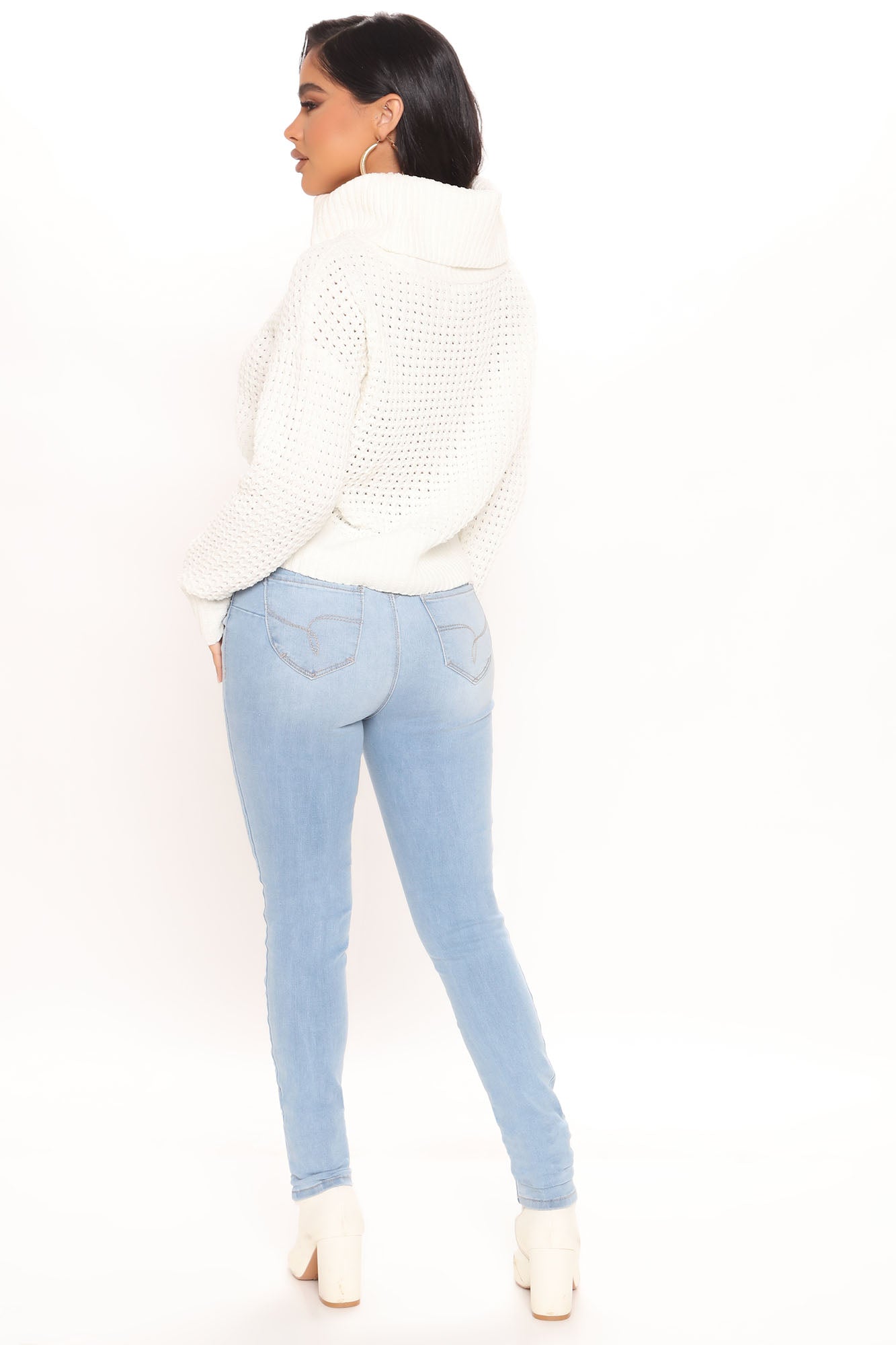 Recycled Mid Rise Butt Lifter Skinny Jeans - Light Blue Wash Ins Street