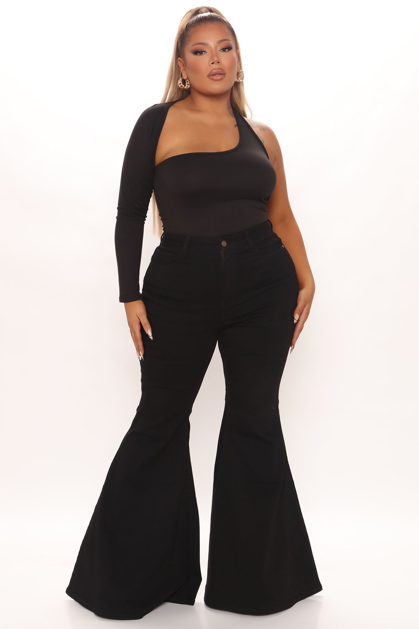 Coraline High Rise Super Flare Jeans - Black Ins Street