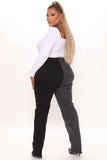 Double Time High Rise Straight Leg Jeans - Black/Grey Ins Street