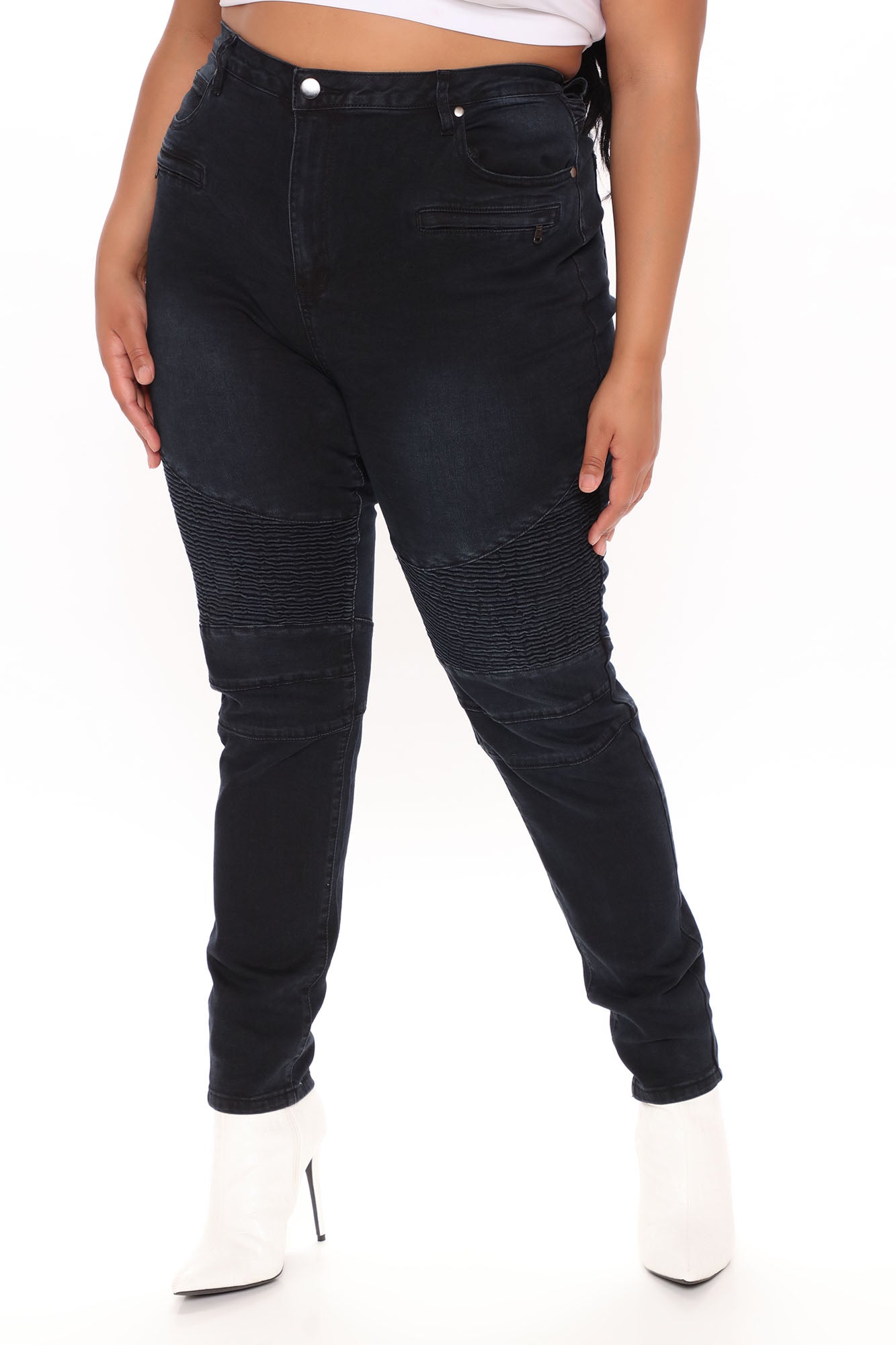 Fast Engines Moto Skinny Jeans - Black Ins Street