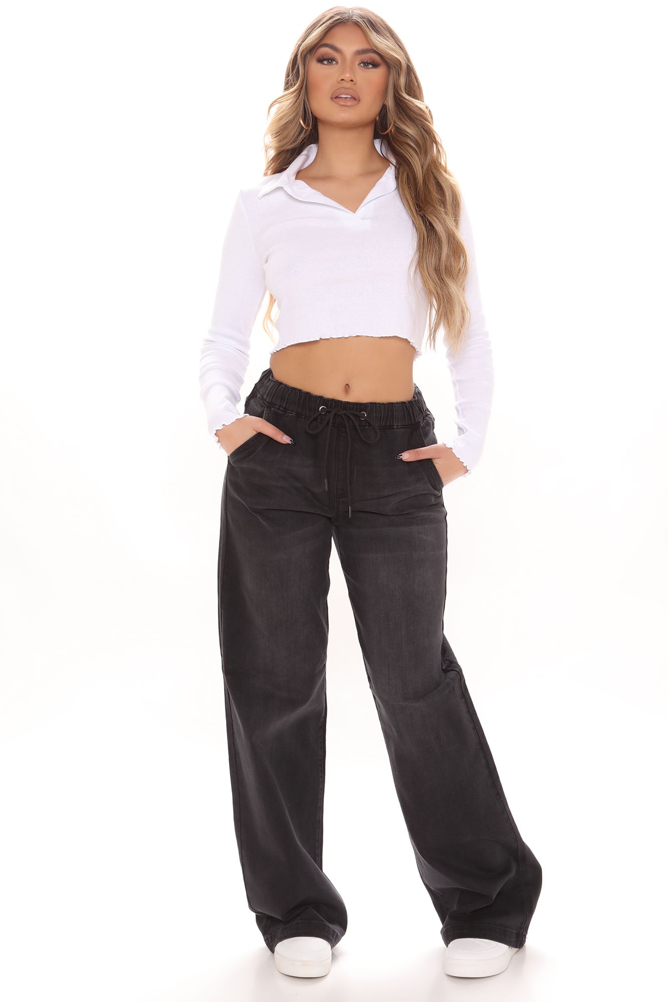 Call It A Day Easy Wide Leg Jeans - Black Ins Street