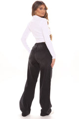 Call It A Day Easy Wide Leg Jeans - Black Ins Street