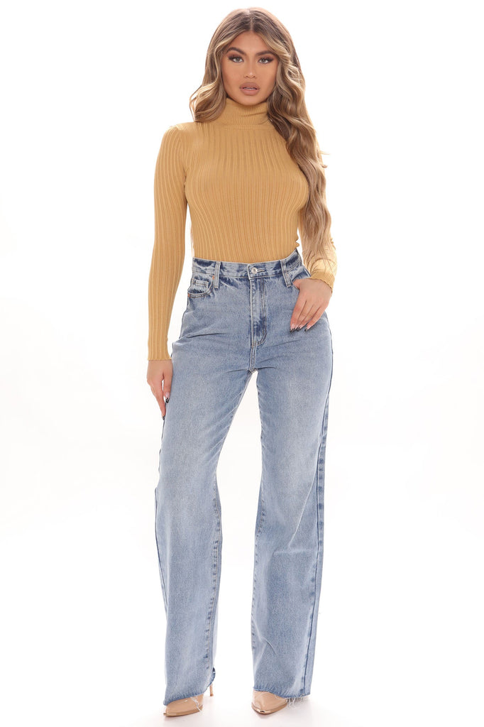 Match My Energy Non Stretch Straight Leg Jeans - Medium Blue Wash – InsStreet