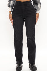 Straight Up Vintage High Rise Jeans - Black Ins Street
