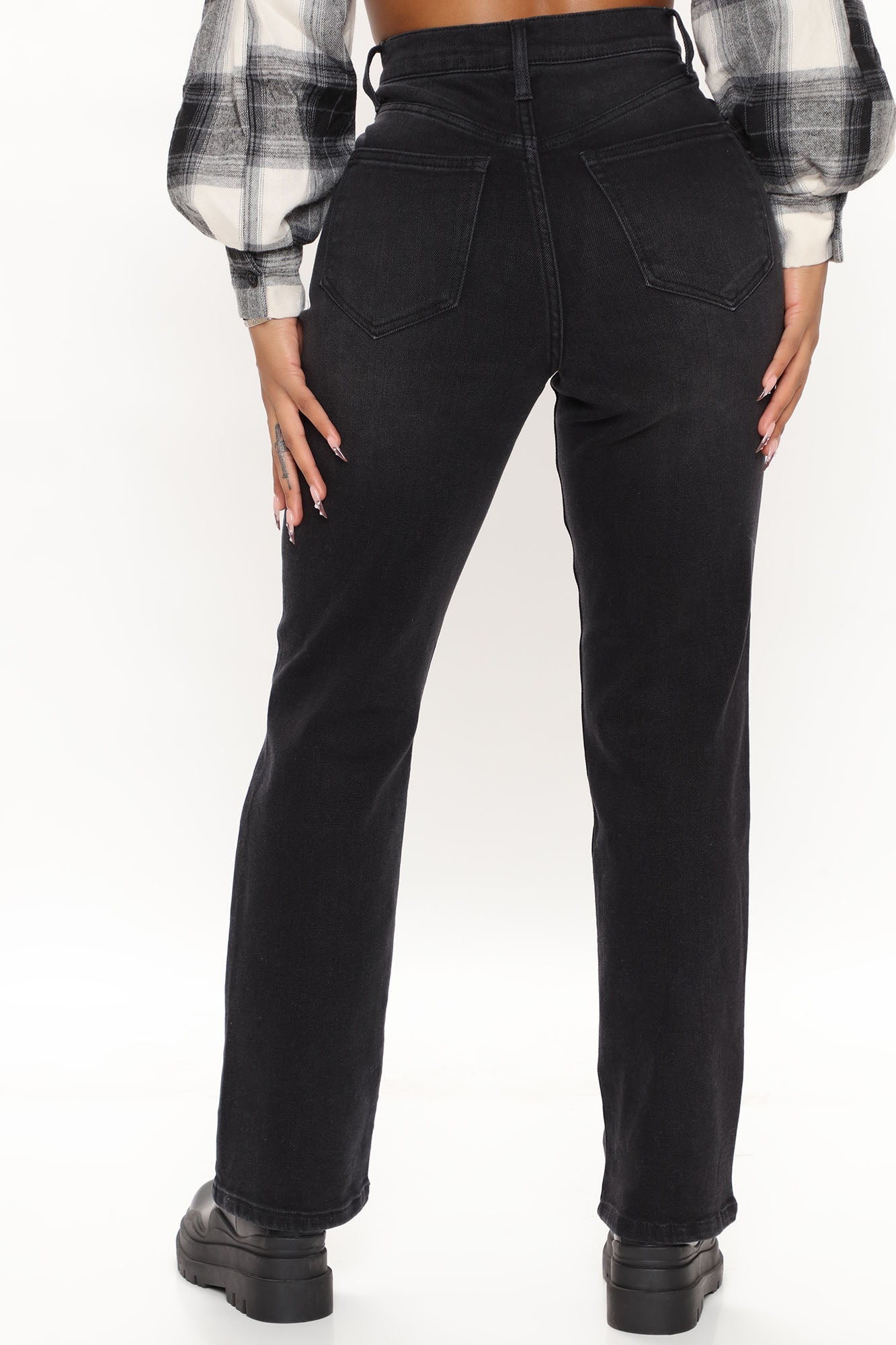 Straight Up Vintage High Rise Jeans - Black Ins Street
