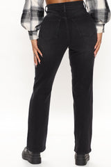 Straight Up Vintage High Rise Jeans - Black Ins Street