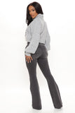 Sleek And Sophisticated Stretch Flare Jeans - Grey Ins Street