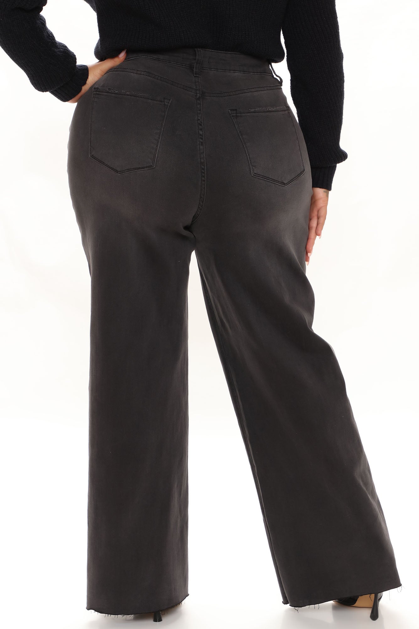 Going Midtown Stretch Wide Leg Jeans - Black Ins Street