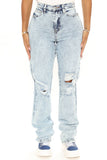 Tall Tell It To Me Straight Ripped Jeans - Light Blue Wash