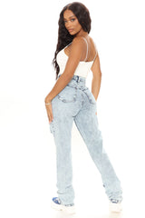 Tall Tell It To Me Straight Ripped Jeans - Light Blue Wash Ins Street