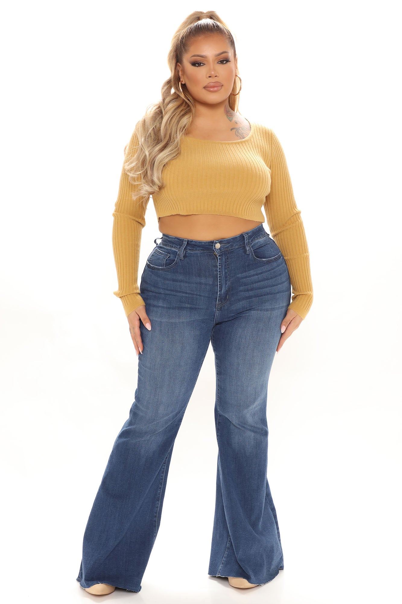 Keeping It Classy Stretch Trouser Flare Jeans - Dark Wash Ins Street