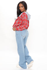 Call It A Day Easy Wide Leg Jeans - Light Blue Wash Ins Street