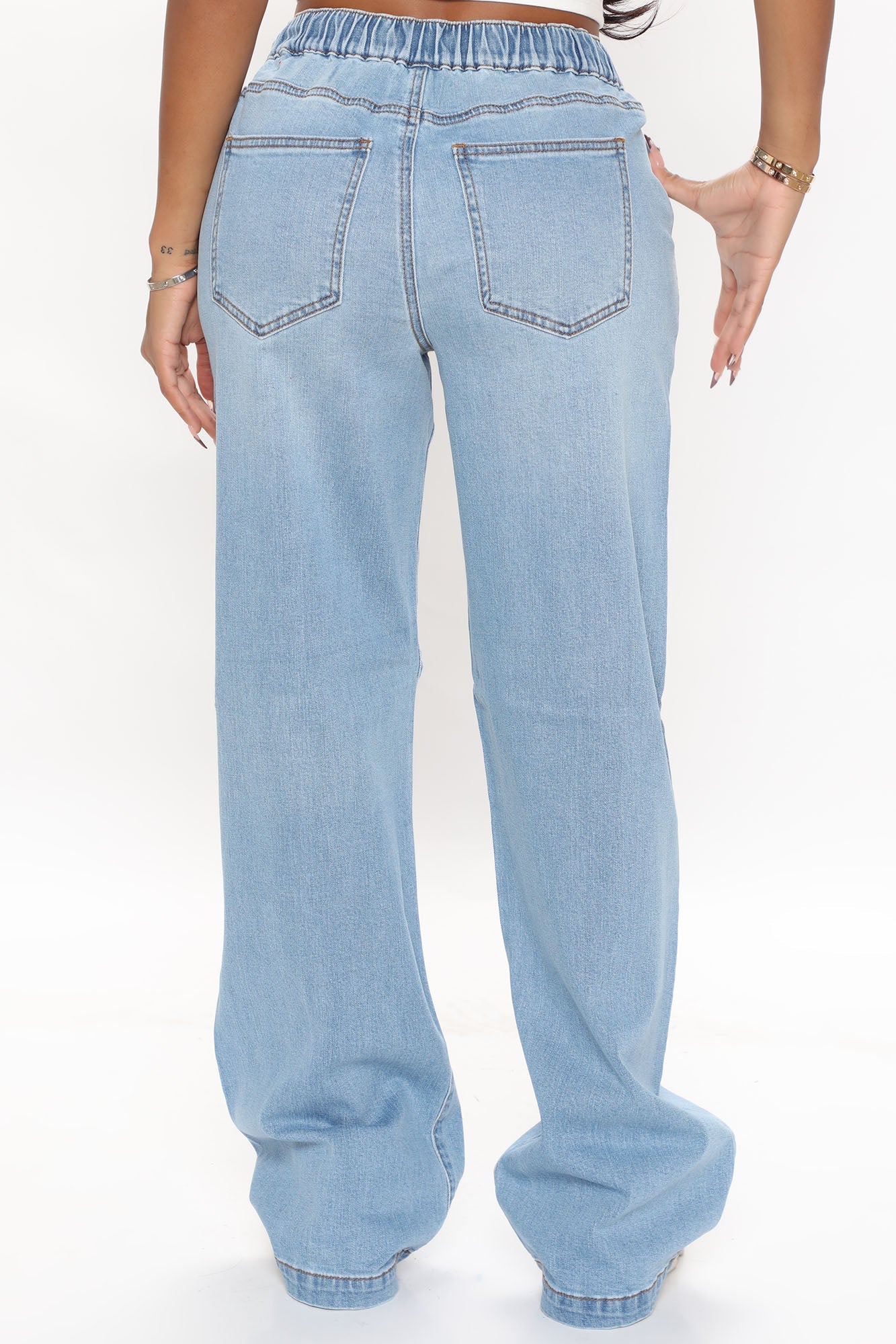 Call It A Day Easy Wide Leg Jeans - Light Blue Wash Ins Street