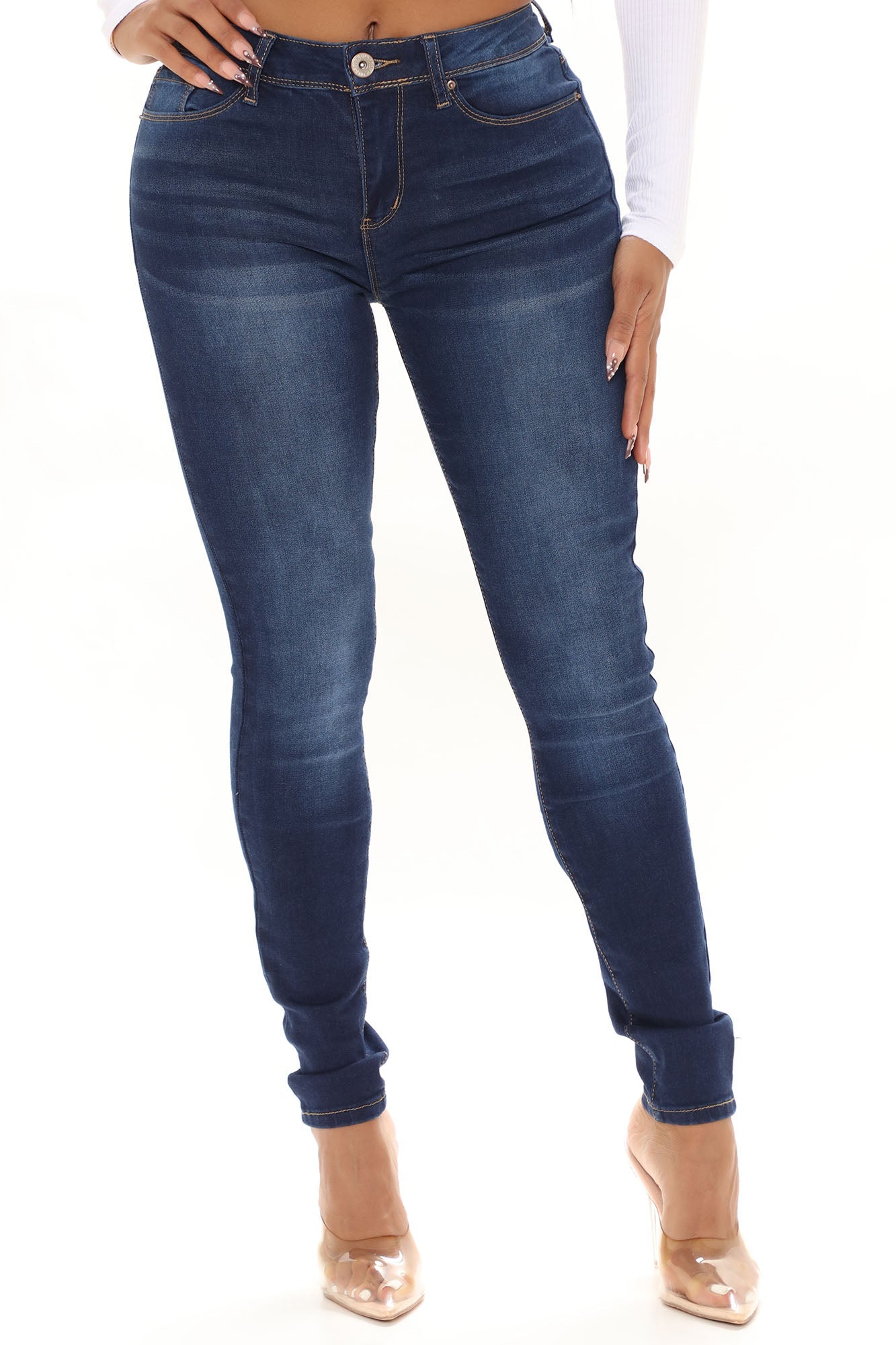 Last Minute Stretch Skinny Jeans - Dark Wash Ins Street