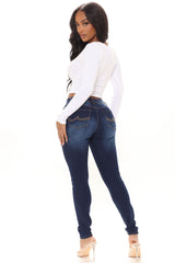 Last Minute Stretch Skinny Jeans - Dark Wash Ins Street