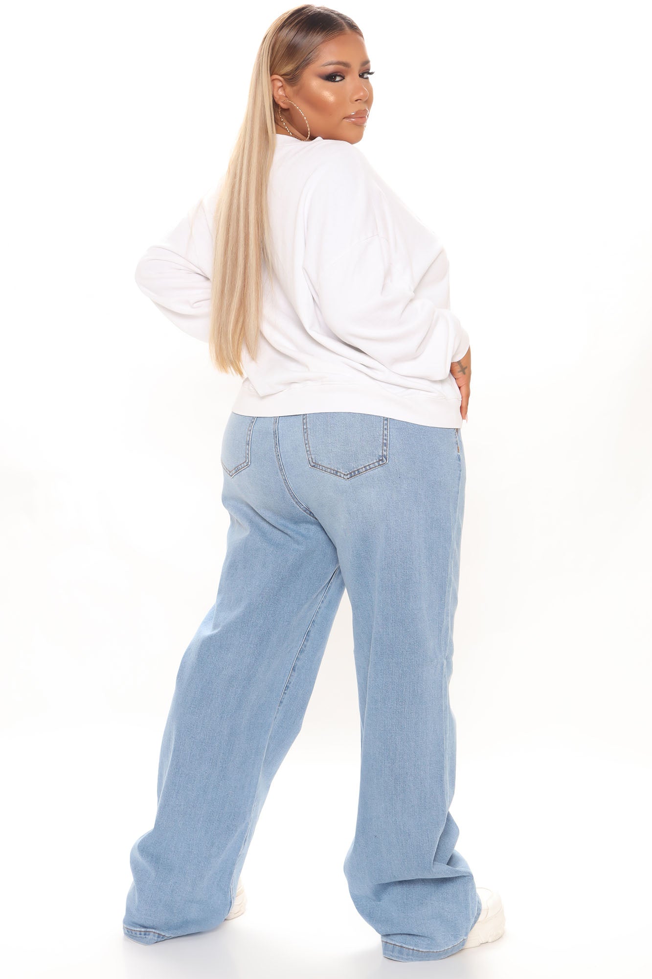 Call It A Day Easy Wide Leg Jeans - Light Blue Wash Ins Street