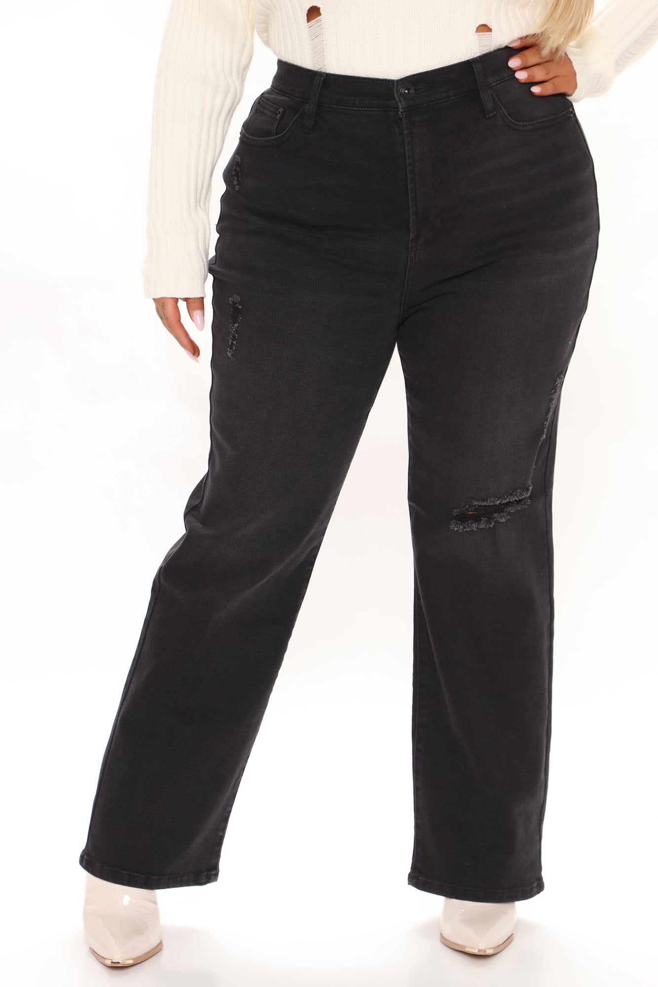 Straight Up Vintage High Rise Jeans - Black Ins Street