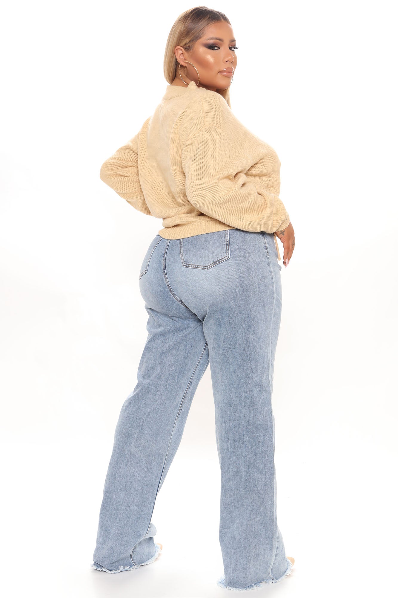 High Standard Wide Leg Jeans - Light Blue Wash Ins Street