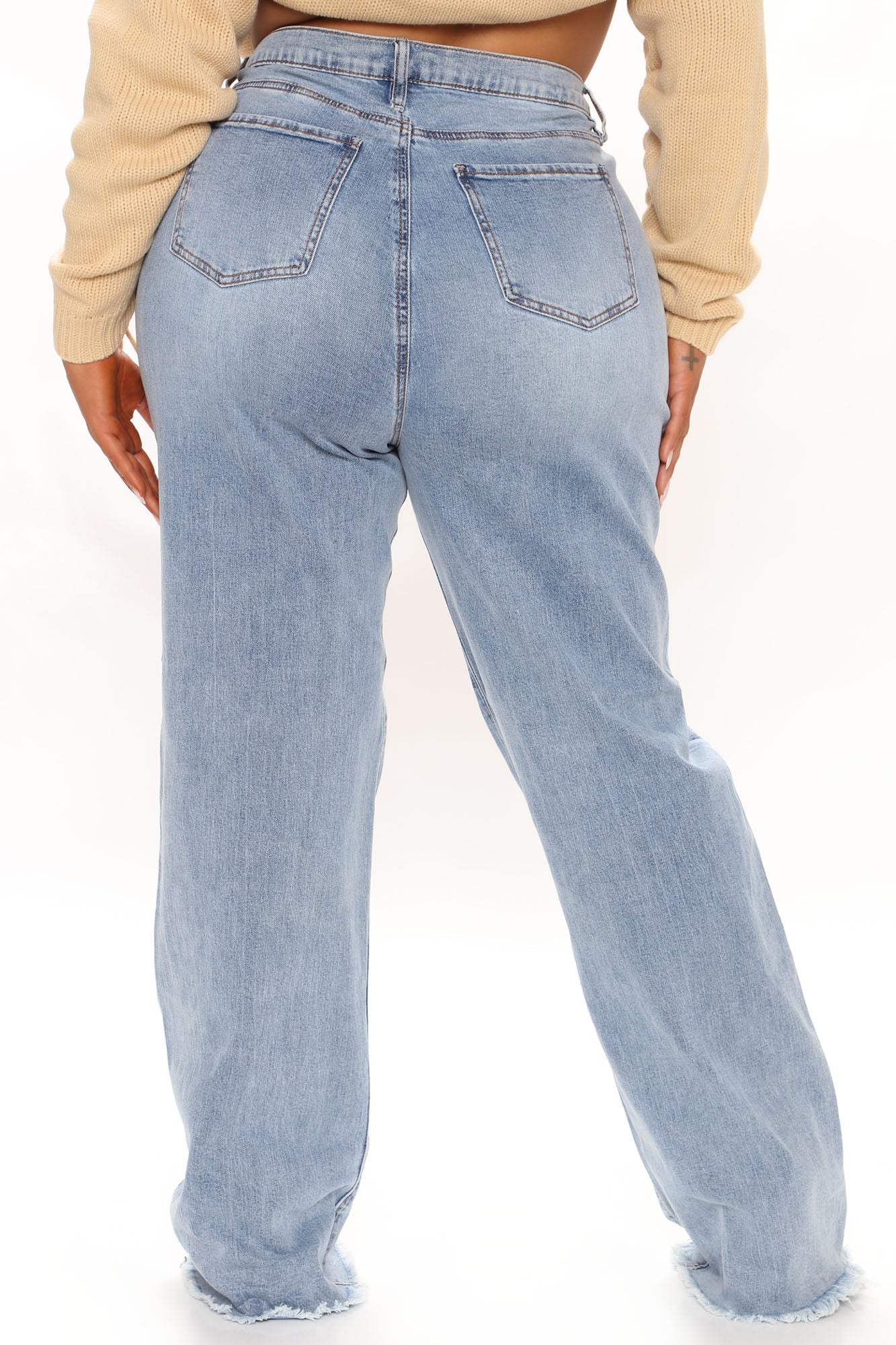 High Standard Wide Leg Jeans - Light Blue Wash Ins Street