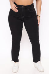 Verona Super Stretch Ankle Flare Jeans - Black Ins Street