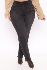Classic Tapered Mom Jeans - Black Ins Street